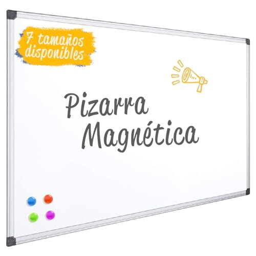 Pizarra blanca lacada, magnética, marco de aluminio, 7 tamaños disponibles Pizarra blanca lacada, magnética, marco de aluminio, 7 tamaños disponibles