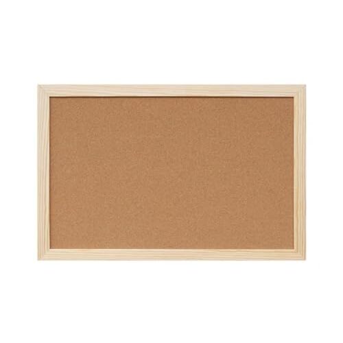 Tablero de corcho natural con marco de madera, 60×40 cm, montaje fácil Tablero de corcho natural con marco de madera, 60×40 cm, montaje fácil