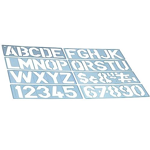 Plantilla para rotular de letras y números de 50 mm de alto Plantilla para rotular de letras y números de 50 mm de alto