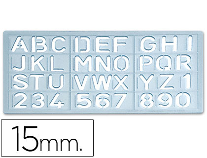 Plantilla de rotular Nº1585, letras y numeros de 15 mm
