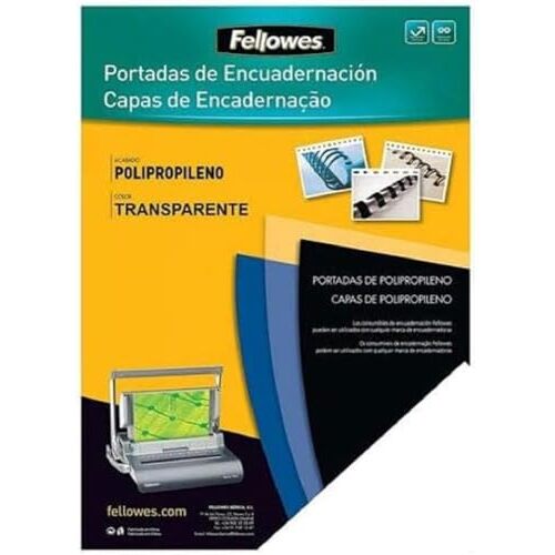Fellowes - Pack 50 portadas de plástico traslúcidas, A4, para cualquier encuadernadora (salvo térmica) Fellowes - Pack 50 portadas de plástico traslúcidas, A4, para cualquier encuadernadora (salvo térmica)