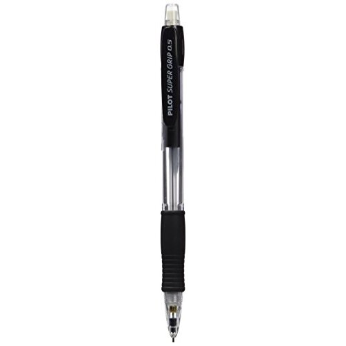 Portaminas Pilot Super Grip, 0.5 mm, cuerpo de plástico transparente y grip de caucho y clip a juego en 8 colores, escritura confortable Portaminas Pilot Super Grip, 0.5 mm, cuerpo de plástico transparente y grip de caucho y clip a juego en 8 colores, escritura confortable