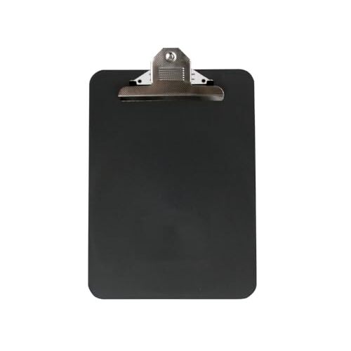 Portanotas negro con pinza, DIN A4, en plástico polipropileno de 4 mm de grosor - Q-Connect Portanotas negro con pinza, DIN A4, en plástico polipropileno de 4 mm de grosor - Q-Connect