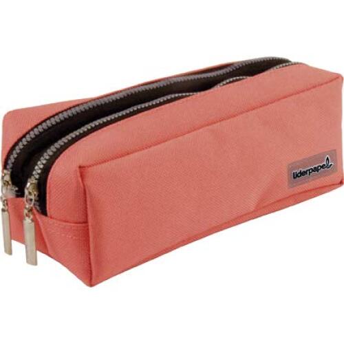 Portatodo rectangular con 2 bolsillos coral, 185 × 55 × 70 mm - Liderpapel Portatodo rectangular con 2 bolsillos coral, 185 × 55 × 70 mm - Liderpapel