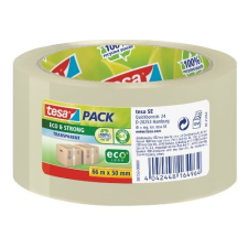 Tesapack ECO - Rollo de precinto transparente de polipropileno reciclado, 66 m × 50 mm