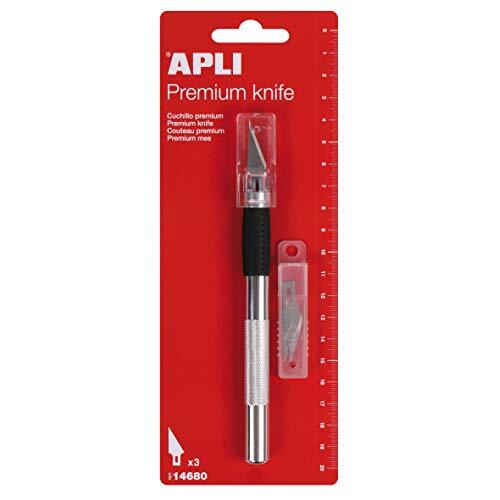 Bisturí de precisión con tres hojas de recambio - Apli Premium Knife 14680