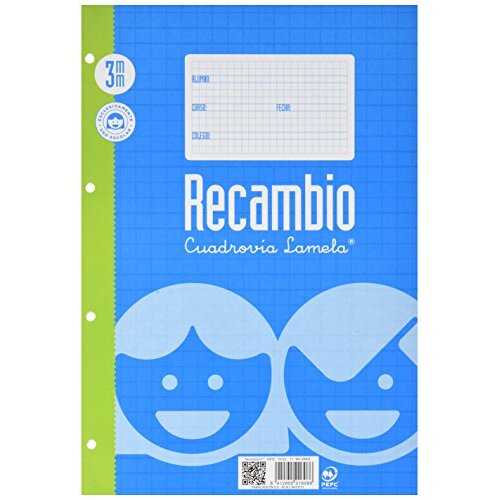 Recambio de papel Lamela Cuadrovía 3 mm, blanco, folio, 100 h, 6T Recambio de papel Lamela Cuadrovía 3 mm, blanco, folio, 100 h, 6T