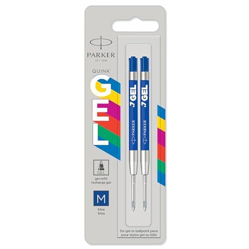 Paquete 2 recambios Parker Gel, tinta azul, punta mediana (0.7 mm) Paquete 2 recambios Parker Gel, tinta azul, punta mediana (0.7 mm)