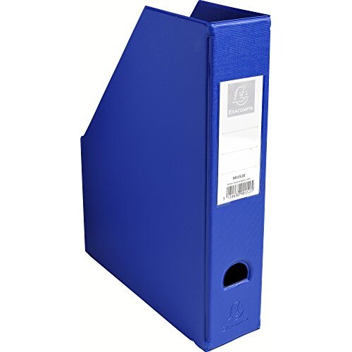 Exacompta - Revistero en PVC, con tirador y portaetiquetas, color azul Exacompta - Revistero en PVC, con tirador y portaetiquetas, color azul