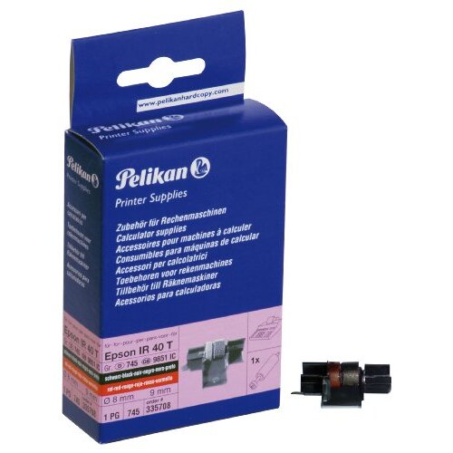 Pelikan IR40T - Rodillo tinta para calculadoras, bicolor, negro y rojo Pelikan IR40T - Rodillo tinta para calculadoras, bicolor, negro y rojo
