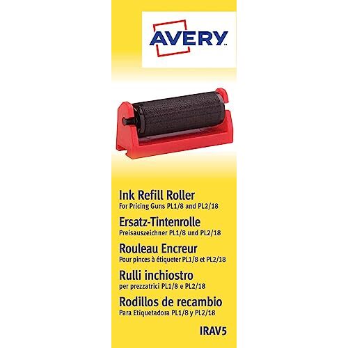 Avery - Caja 5 rodillos de tinta de repuesto para etiquetadoras Avery PL1/8 y PL2/18 Avery - Caja 5 rodillos de tinta de repuesto para etiquetadoras Avery PL1/8 y PL2/18
