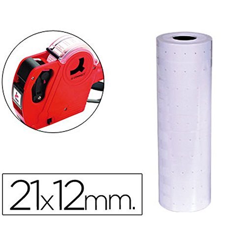 Rollo 1000 etiquetas blancas 21x12 para etiquetadora 1 línea - Q-Connect Rollo 1000 etiquetas blancas 21x12 para etiquetadora 1 línea - Q-Connect