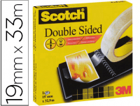 Rollo de cinta adhesiva doble cara Scotch 665 de 33x19