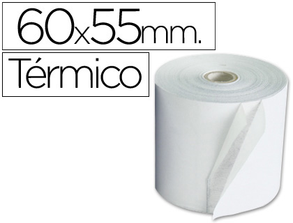 Rollos papel térmico 60x55 0.84envase de 10 unidades