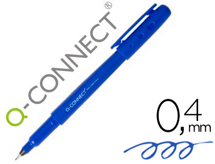 Rotulador fineliner Q-Connect con punta fina de 0.4 mm azul