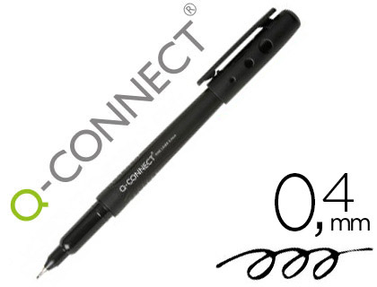 Rotulador fineliner Q-Connect con punta fina de 0.4 mm negro