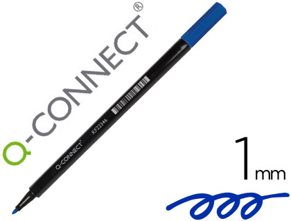Rotulador punta fibra cónica 1 mm Q-Connect azul