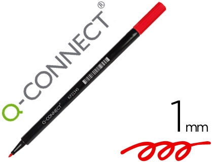 Rotulador punta fibra cónica 1 mm Q-Connect rojo
