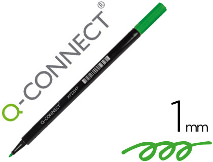Rotulador punta fibra cónica 1 mm Q-Connect verde