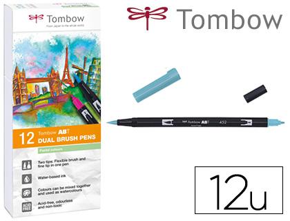 Rotuladores Tombow pastel acuarelables doble punta c/pincel