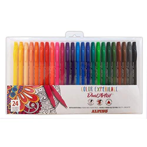 Alpino Dual Artist Color Experience - Set 24 rotuladores de colores con punta de fieltro y pincel Alpino Dual Artist Color Experience - Set 24 rotuladores de colores con punta de fieltro y pincel