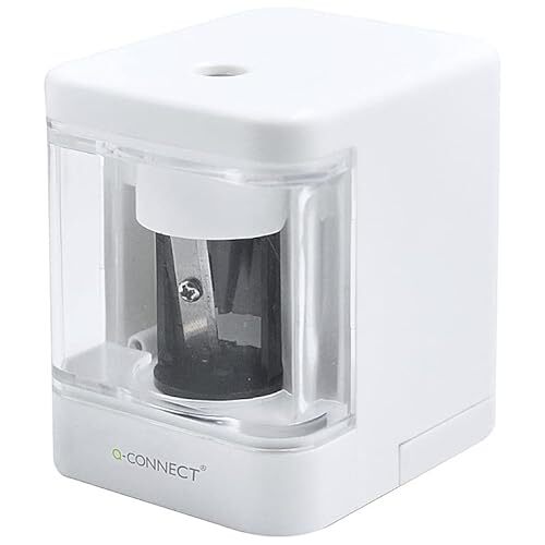 Sacapuntas eléctrico por pilas o cable USB para lápiz de 6-8 mm - Q-Connect Sacapuntas eléctrico por pilas o cable USB para lápiz de 6-8 mm - Q-Connect