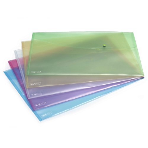 Rapesco - Pack 5 sobres de plástico, DIN A3, para guardar 75 h. de 80 g, 312×450 mm Rapesco - Pack 5 sobres de plástico, DIN A3, para guardar 75 h. de 80 g, 312×450 mm