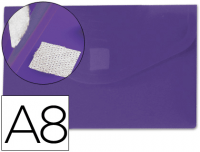 Sobre plástico A8 para tarjeta visita violeta
