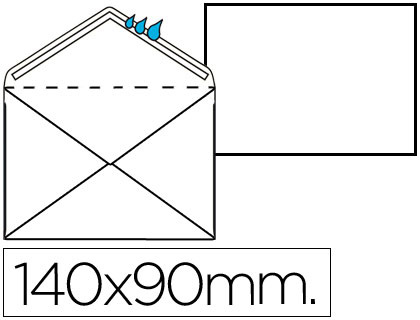 Caja 100 sobres de 90x140 en papel registro de 120 g