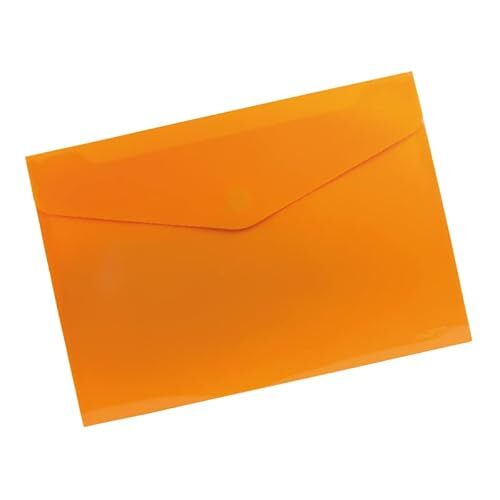 Factis - Carpeta sobres de plástico, A4, color naranja, cierre de velcro Factis - Carpeta sobres de plástico, A4, color naranja, cierre de velcro
