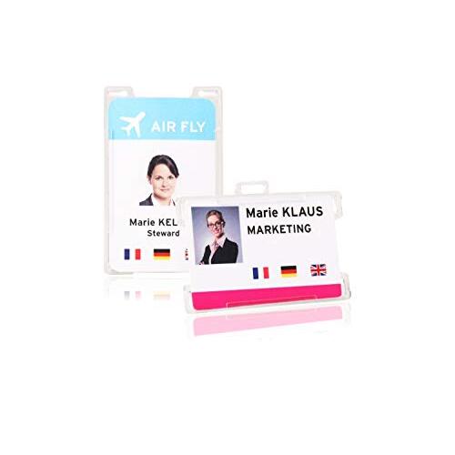 Tarifold - Pack 10 soportes para tarjetas identificativas de 91×57 mm, horizontal o vertical Tarifold - Pack 10 soportes para tarjetas identificativas de 91×57 mm, horizontal o vertical