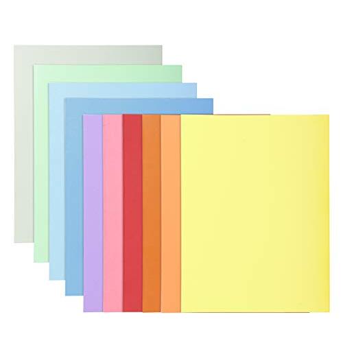 Subcarpetas de colores pastel en cartulina rígida de 210 g/m² con certificado PEFC para formato A4 (24×32 cm), paquete 100 unidades en 10 colores surtidos - Exacompta 330100E