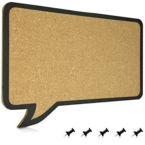 Tablero de corcho con forma de bocadillo de cómic, 44×29 cm, incluye 5 chinchetas Tablero de corcho con forma de bocadillo de cómic, 44×29 cm, incluye 5 chinchetas