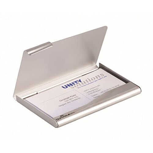 Durable Business Card Box - Tarjetero metálico para 20 tarjetas de visita de 90×55 mm Durable Business Card Box - Tarjetero metálico para 20 tarjetas de visita de 90×55 mm