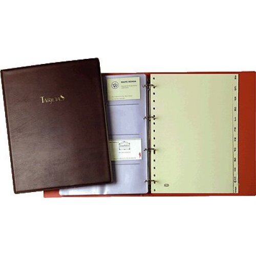Pardo - Tarjetero acolchado en símil-piel, 4 anillas, 320 tarjetas, 320×270 mm Pardo - Tarjetero acolchado en símil-piel, 4 anillas, 320 tarjetas, 320×270 mm
