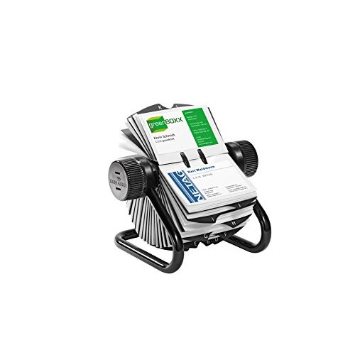 Durable Visifix - Tarjetero rotatorio, con 200 fundas para guardar 400 tarjetas de visita, índice A-Z, negro Durable Visifix - Tarjetero rotatorio, con 200 fundas para guardar 400 tarjetas de visita, índice A-Z, negro