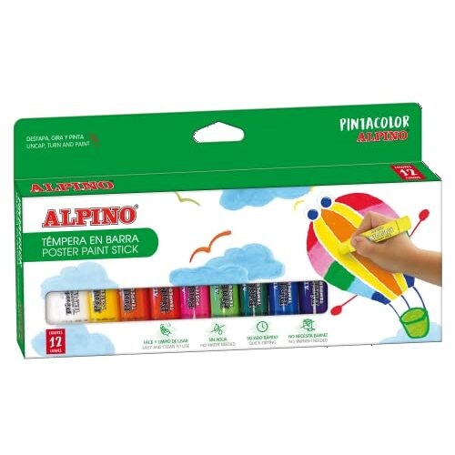 Alpino Pintacolor - Estuche 12 témperas en barra, colores surtidos Alpino Pintacolor - Estuche 12 témperas en barra, colores surtidos