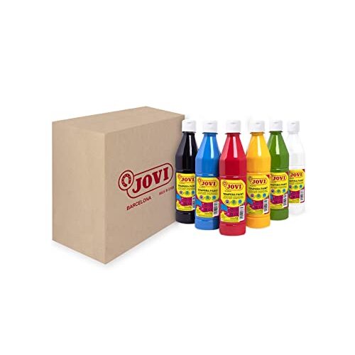 Pack 6 botes con 500 ml de témpera líquida escolar, colores primarios Pack 6 botes con 500 ml de témpera líquida escolar, colores primarios