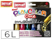 Témpera Playcolor metalizada 6 colores