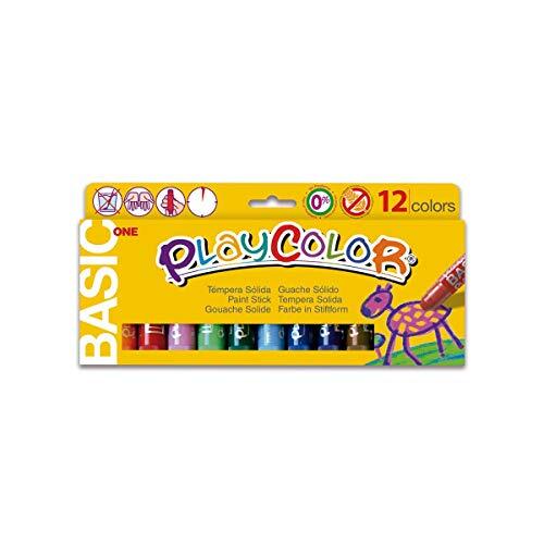 Playcolor Basic One - Témpera sólida, no requiere agua ni pincel, 12 colores surtidos Playcolor Basic One - Témpera sólida, no requiere agua ni pincel, 12 colores surtidos