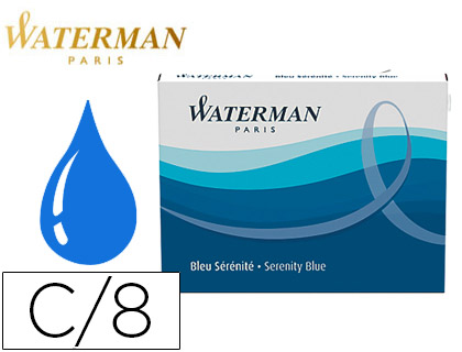 Cartucho estándar Waterman azul sereno