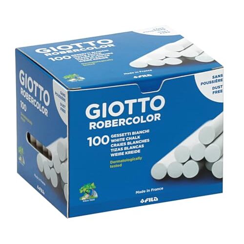 Giotto Robercolor - Caja 100 tizas blancas antipolvo Giotto Robercolor - Caja 100 tizas blancas antipolvo