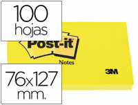 Taco de 100 notas Post-It amarillas de 76x127 mm