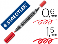 Staedtler Lumocolor Permanent Duo 348 rojo, rotulador permanente