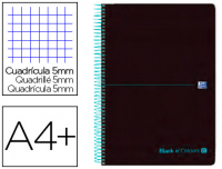 Cuaderno Oxford 8 asignaturas A4+ 160h 5x5 negro/turquesa