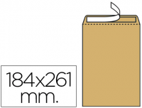 Bolsas 184x261 mm kraft marron 90g, caja 250