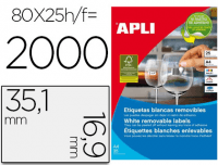 Etiquetas precios Apli 10199, para impresora: 25h Din A4, etiqueta 35.6x16.9 mm