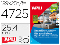 Etiquetas precios Apli 10198, para impresora: 25h Din A4, etiqueta 25.4x10 mm