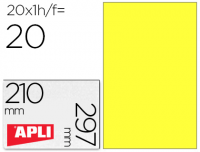 Etiquetas fluorescentes amarillas Apli 02878 210x297 mm