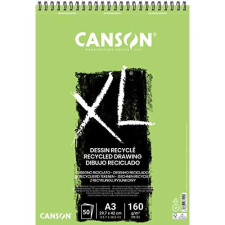 Canson XL - Bloc dibujo reciclado A3 (297×420 mm), 50 h. de 160 g/m² de grano fino, blancas